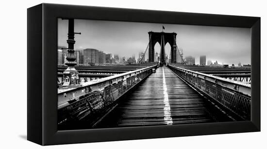 Fog over the Brooklyn Bridge, Brooklyn, Manhattan, New York City, New York State, USA-null-Framed Premier Image Canvas