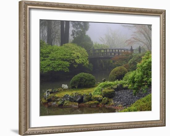 Fog, Portland Japanese Garden, Portland, USA, Oregon-Michel Hersen-Framed Photographic Print