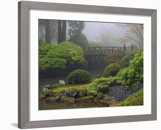 Fog, Portland Japanese Garden, Portland, USA, Oregon-Michel Hersen-Framed Photographic Print