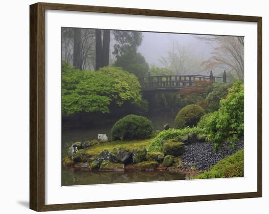 Fog, Portland Japanese Garden, Portland, USA, Oregon-Michel Hersen-Framed Photographic Print