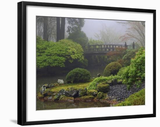 Fog, Portland Japanese Garden, Portland, USA, Oregon-Michel Hersen-Framed Photographic Print