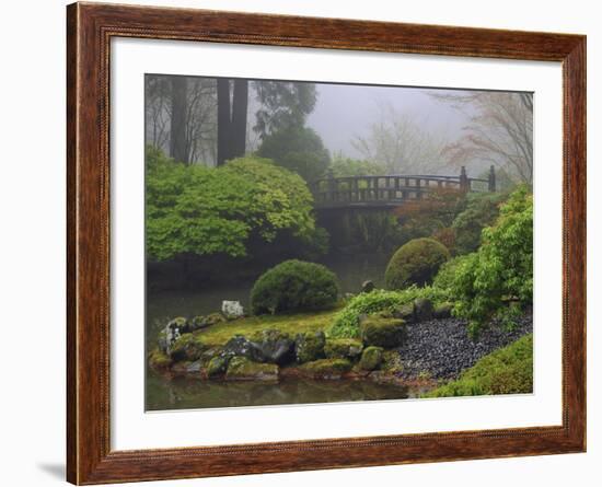 Fog, Portland Japanese Garden, Portland, USA, Oregon-Michel Hersen-Framed Photographic Print