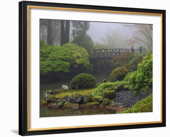 Fog, Portland Japanese Garden, Portland, USA, Oregon-Michel Hersen-Framed Photographic Print