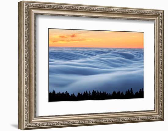 Fog Stream at Sunset, Mount Tam, Pacific Ocaen, San Francisco-Vincent James-Framed Photographic Print