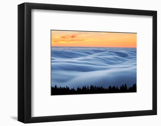 Fog Stream at Sunset, Mount Tam, Pacific Ocaen, San Francisco-Vincent James-Framed Photographic Print