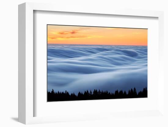 Fog Stream at Sunset, Mount Tam, Pacific Ocaen, San Francisco-Vincent James-Framed Photographic Print