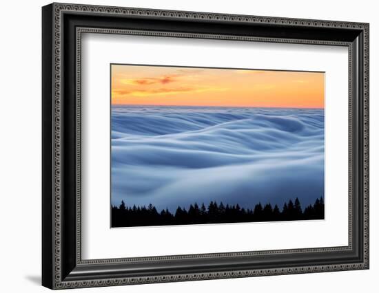 Fog Stream at Sunset, Mount Tam, Pacific Ocaen, San Francisco-Vincent James-Framed Photographic Print