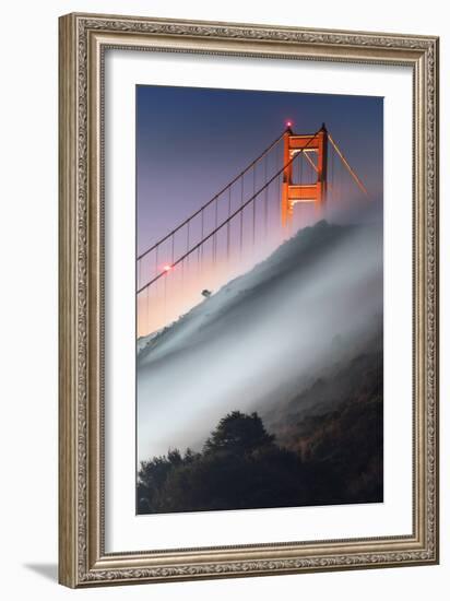 Fog Stream Movement and Mood at Golden Gate Twilight Marin San Francisco-Vincent James-Framed Photographic Print