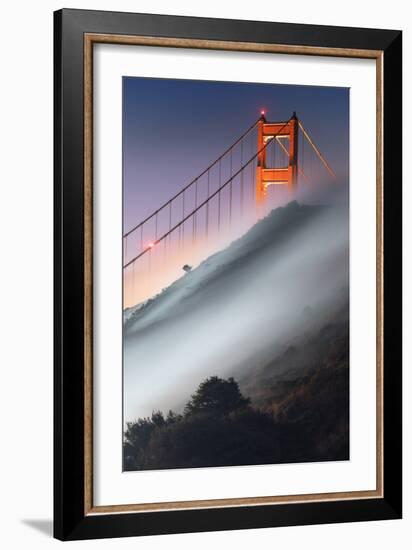 Fog Stream Movement and Mood at Golden Gate Twilight Marin San Francisco-Vincent James-Framed Photographic Print