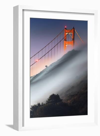 Fog Stream Movement and Mood at Golden Gate Twilight Marin San Francisco-Vincent James-Framed Photographic Print