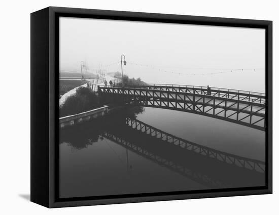 Fog White Out Bridge at Lake Merritt, Oakland-null-Framed Premier Image Canvas