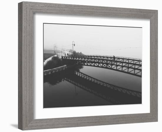 Fog White Out Bridge at Lake Merritt, Oakland-null-Framed Photographic Print