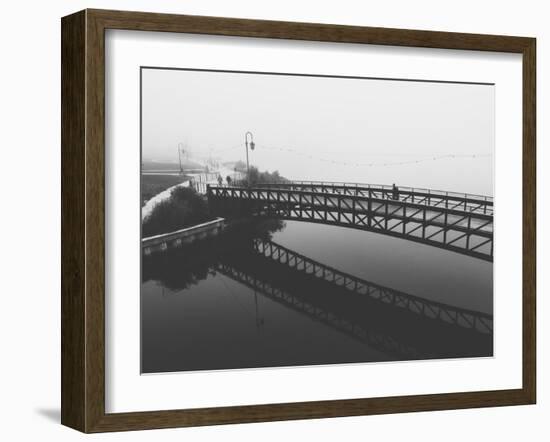 Fog White Out Bridge at Lake Merritt, Oakland-null-Framed Photographic Print