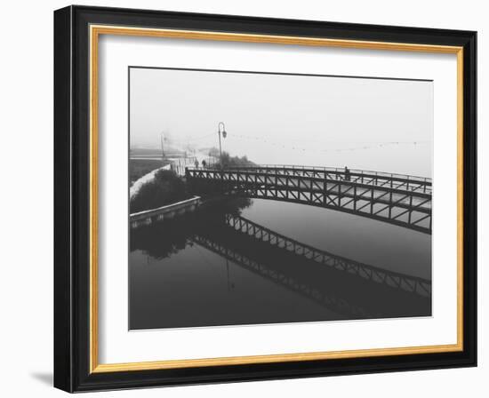 Fog White Out Bridge at Lake Merritt, Oakland-null-Framed Photographic Print