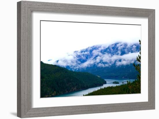 Foggy Afternoon In The Pacific Northwest Looking At Diablo Lake In North Cascades National Park, Wa-Hannah Dewey-Framed Photographic Print