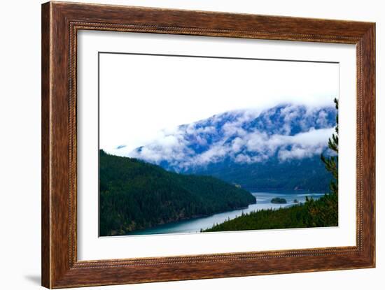 Foggy Afternoon In The Pacific Northwest Looking At Diablo Lake In North Cascades National Park, Wa-Hannah Dewey-Framed Photographic Print