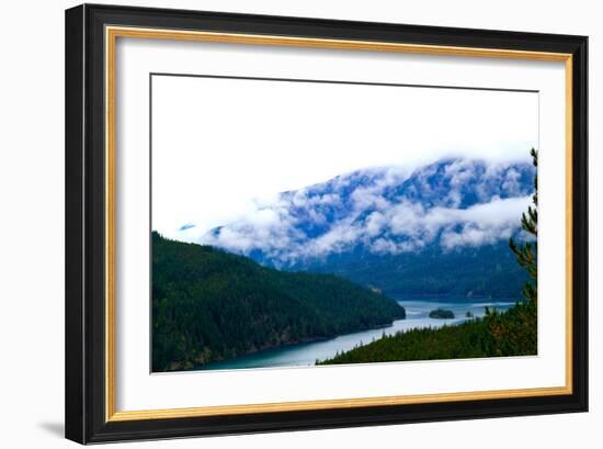 Foggy Afternoon In The Pacific Northwest Looking At Diablo Lake In North Cascades National Park, Wa-Hannah Dewey-Framed Photographic Print