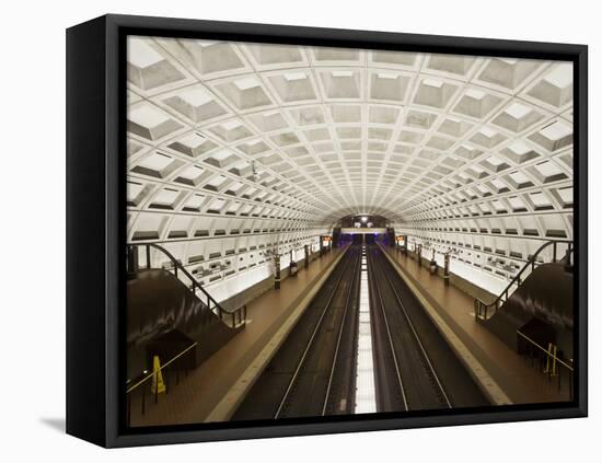 Foggy Bottom Metro Station Platform, Part of the Washington D.C. Metro System, Washington D.C., USA-Mark Chivers-Framed Premier Image Canvas