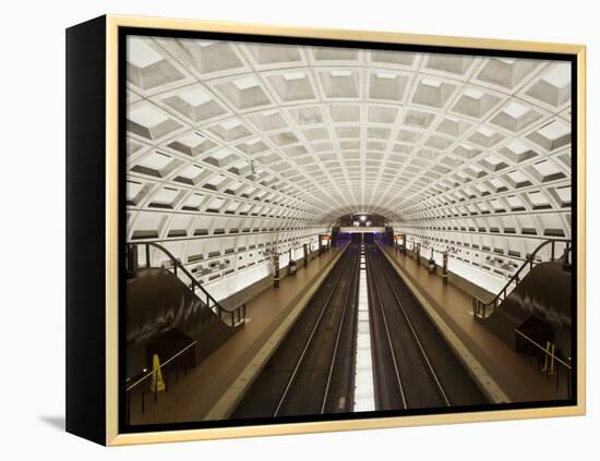 Foggy Bottom Metro Station Platform, Part of the Washington D.C. Metro System, Washington D.C., USA-Mark Chivers-Framed Premier Image Canvas