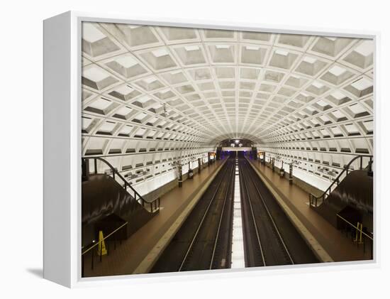 Foggy Bottom Metro Station Platform, Part of the Washington D.C. Metro System, Washington D.C., USA-Mark Chivers-Framed Premier Image Canvas