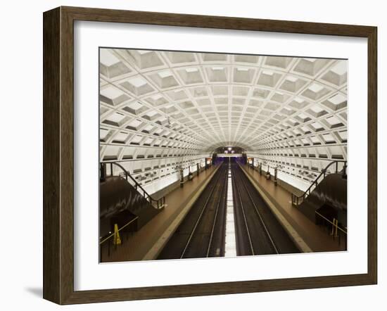 Foggy Bottom Metro Station Platform, Part of the Washington D.C. Metro System, Washington D.C., USA-Mark Chivers-Framed Photographic Print