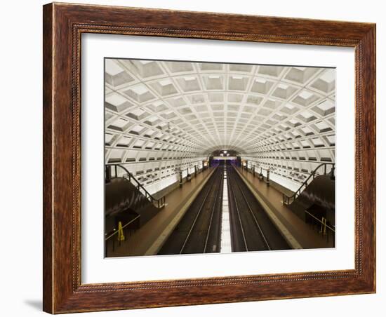 Foggy Bottom Metro Station Platform, Part of the Washington D.C. Metro System, Washington D.C., USA-Mark Chivers-Framed Photographic Print