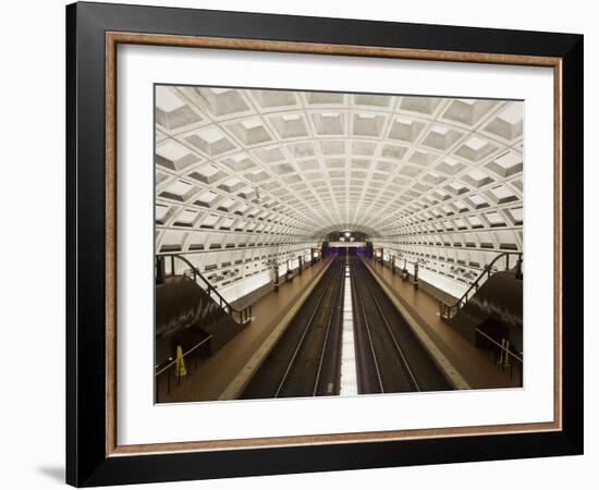 Foggy Bottom Metro Station Platform, Part of the Washington D.C. Metro System, Washington D.C., USA-Mark Chivers-Framed Photographic Print