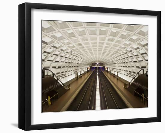 Foggy Bottom Metro Station Platform, Part of the Washington D.C. Metro System, Washington D.C., USA-Mark Chivers-Framed Photographic Print