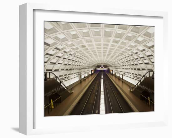 Foggy Bottom Metro Station Platform, Part of the Washington D.C. Metro System, Washington D.C., USA-Mark Chivers-Framed Photographic Print