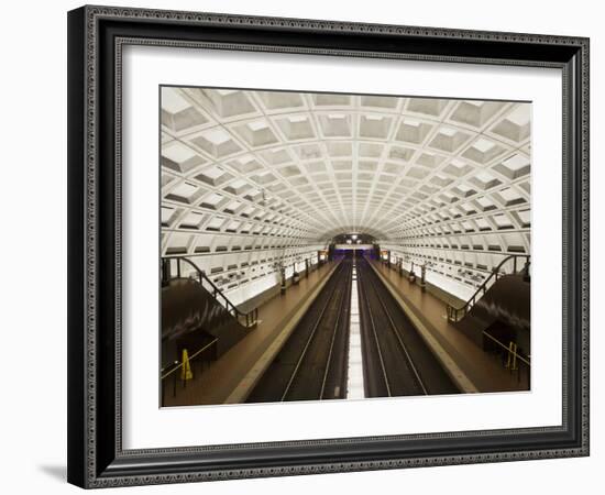 Foggy Bottom Metro Station Platform, Part of the Washington D.C. Metro System, Washington D.C., USA-Mark Chivers-Framed Photographic Print