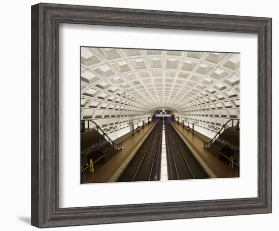 Foggy Bottom Metro Station Platform, Part of the Washington D.C. Metro System, Washington D.C., USA-Mark Chivers-Framed Photographic Print