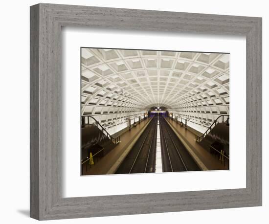 Foggy Bottom Metro Station Platform, Part of the Washington D.C. Metro System, Washington D.C., USA-Mark Chivers-Framed Photographic Print