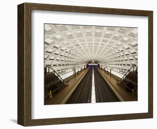 Foggy Bottom Metro Station Platform, Part of the Washington D.C. Metro System, Washington D.C., USA-Mark Chivers-Framed Photographic Print