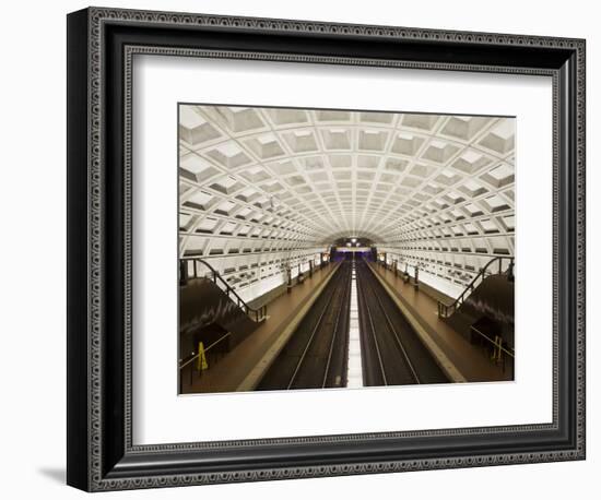 Foggy Bottom Metro Station Platform, Part of the Washington D.C. Metro System, Washington D.C., USA-Mark Chivers-Framed Photographic Print