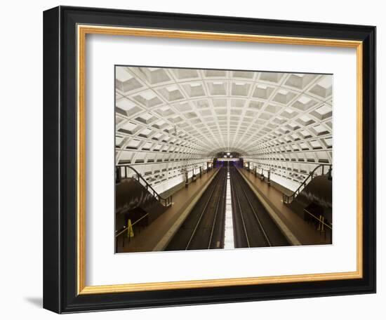 Foggy Bottom Metro Station Platform, Part of the Washington D.C. Metro System, Washington D.C., USA-Mark Chivers-Framed Photographic Print