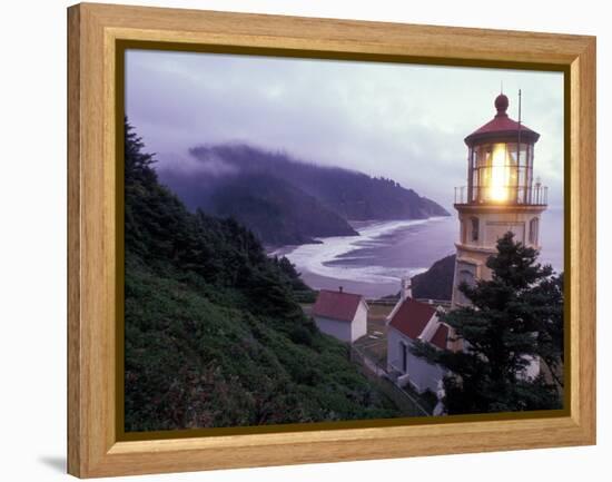 Foggy Day at the Heceta Head Lighthouse, Oregon, USA-Janis Miglavs-Framed Premier Image Canvas