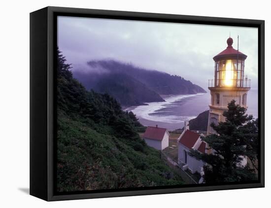 Foggy Day at the Heceta Head Lighthouse, Oregon, USA-Janis Miglavs-Framed Premier Image Canvas