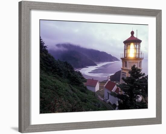 Foggy Day at the Heceta Head Lighthouse, Oregon, USA-Janis Miglavs-Framed Photographic Print