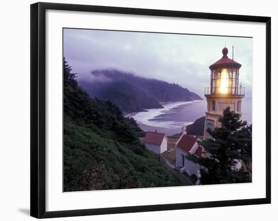 Foggy Day at the Heceta Head Lighthouse, Oregon, USA-Janis Miglavs-Framed Photographic Print