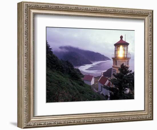 Foggy Day at the Heceta Head Lighthouse, Oregon, USA-Janis Miglavs-Framed Photographic Print