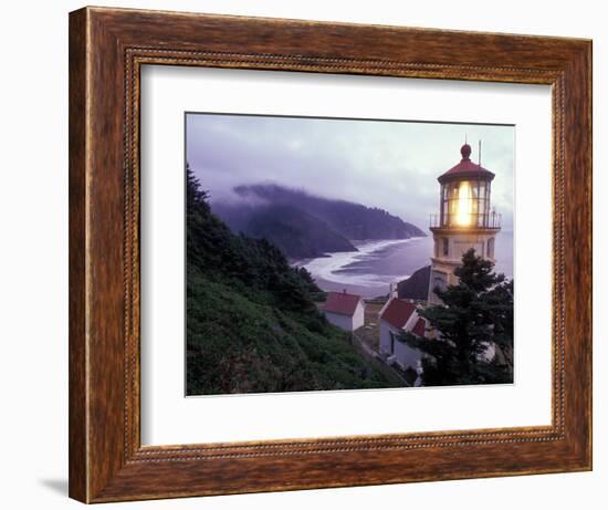 Foggy Day at the Heceta Head Lighthouse, Oregon, USA-Janis Miglavs-Framed Photographic Print