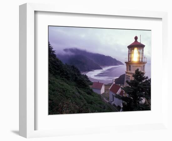 Foggy Day at the Heceta Head Lighthouse, Oregon, USA-Janis Miglavs-Framed Photographic Print