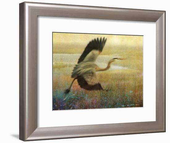 Foggy Heron I-Chris Vest-Framed Art Print