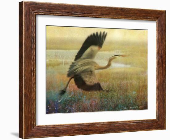 Foggy Heron I-Chris Vest-Framed Art Print