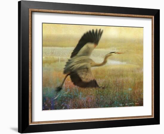 Foggy Heron I-Chris Vest-Framed Art Print