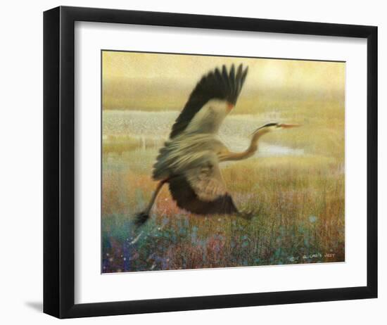 Foggy Heron-Chris Vest-Framed Art Print