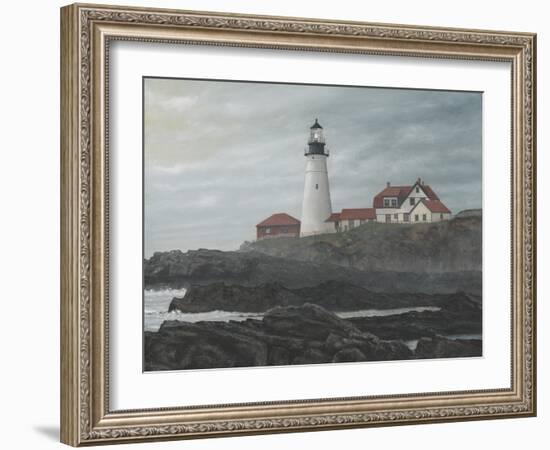 Foggy Morning At Portland-David Knowlton-Framed Giclee Print