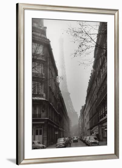 Foggy Paris in Black and White-null-Framed Art Print