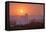 Foggy Sunrise over Grain Elevator, Farm, Kathryn, North Dakota, USA-Chuck Haney-Framed Premier Image Canvas