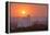 Foggy Sunrise over Grain Elevator, Farm, Kathryn, North Dakota, USA-Chuck Haney-Framed Premier Image Canvas